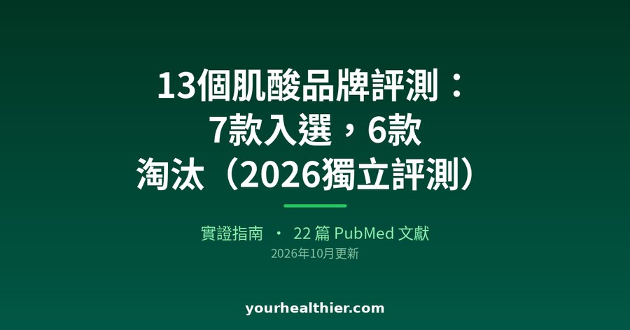 13個肌酸品牌評測：7款入選，6款淘汰（2026獨立評測）